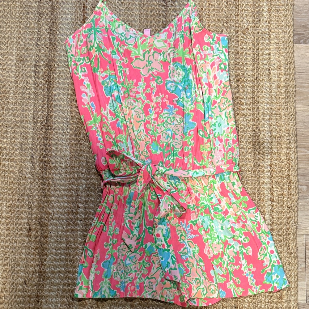 Lilly Pulitzer Deanna tank romper in a colorful floral